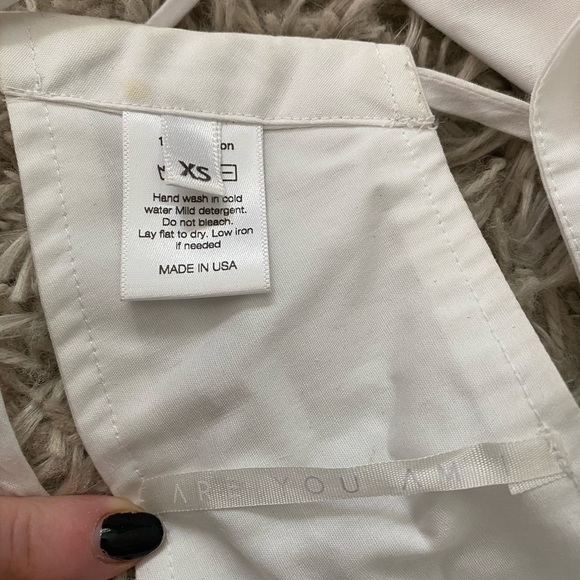 ARE YOU AM I Odile top 100% cotton made in USA size XS white - worn one time - Picture 9 of 11